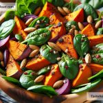 How to Make a Low-Calorie Roasted Sweet Potato and Spinach Salad