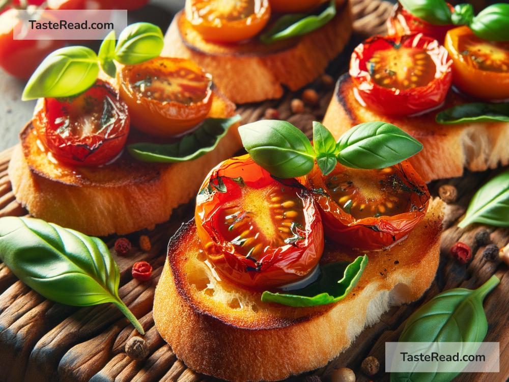 How to Prepare Savory Roasted Tomato and Basil Crostinis