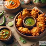 Discovering tangy chutneys with Indian pakoras