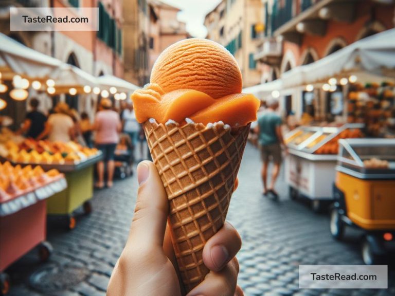 Discovering zesty orange sorbet from Italian food carts