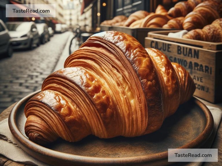 Exploring buttery croissants in French street stalls