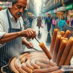 Exploring crispy churros coated in cinnamon in Mexico City