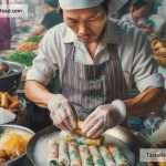 Exploring crispy egg rolls with savory fillings in Vietnam