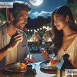 Exploring Romantic Ambiance at Moonlit Café