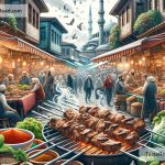 Exploring smoky lamb kebabs in Turkish markets