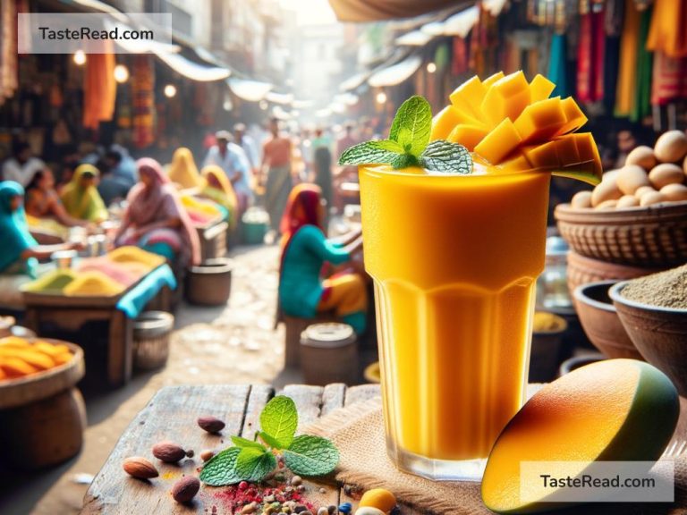 Exploring tangy mango lassi from Indian drink stalls