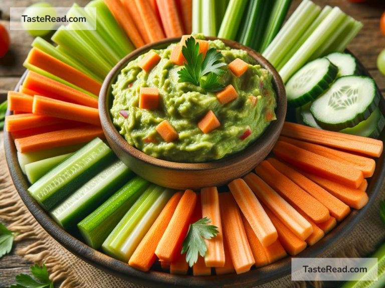 Exploring the Creaminess of Guacamole with Veggie Sticks for Appetizers