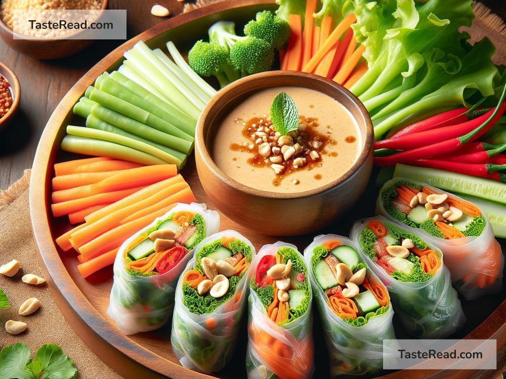 Exploring the Trend of Rice Paper Rolls with Peanut Dipping Sauce for Appetizers