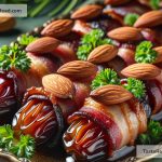 How to Make Bacon-Wrapped Dates with Almonds