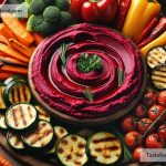 How to Make Beetroot Hummus with Roasted Veggies for Appetizers