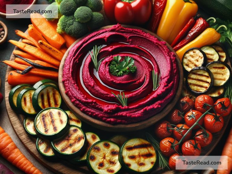 How to Make Beetroot Hummus with Roasted Veggies for Appetizers