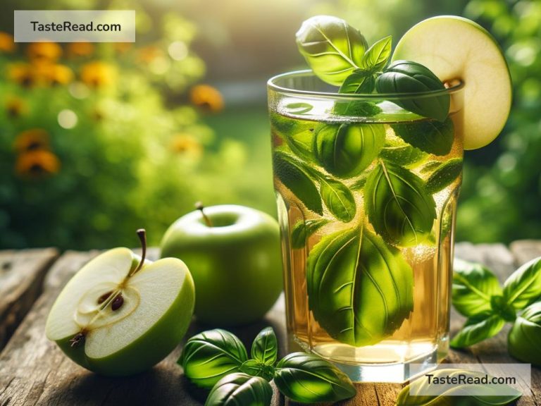 How to Prepare a Chilled Green Apple Basil Iced Tea