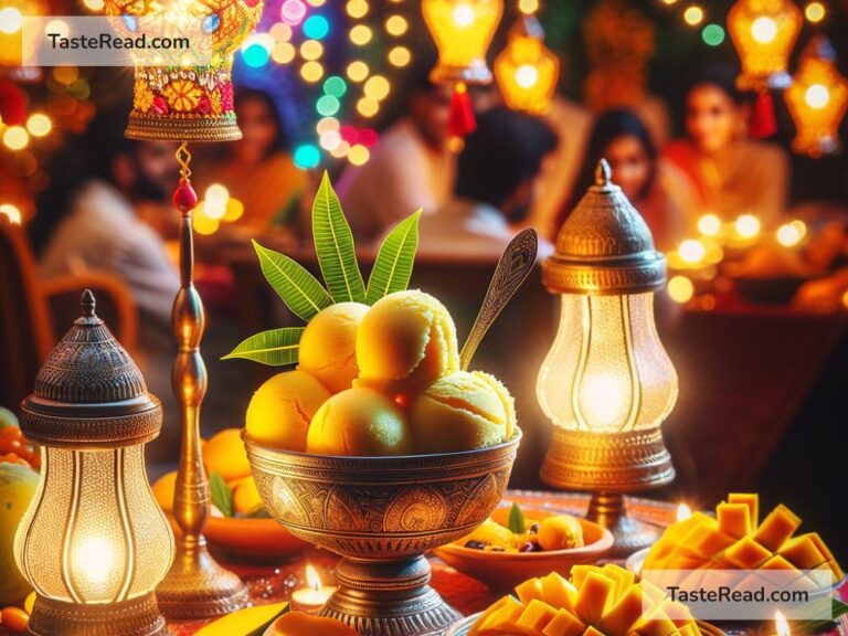 Celebrating Illuminated Dessert Festivals with Mango Sorbet in India, India