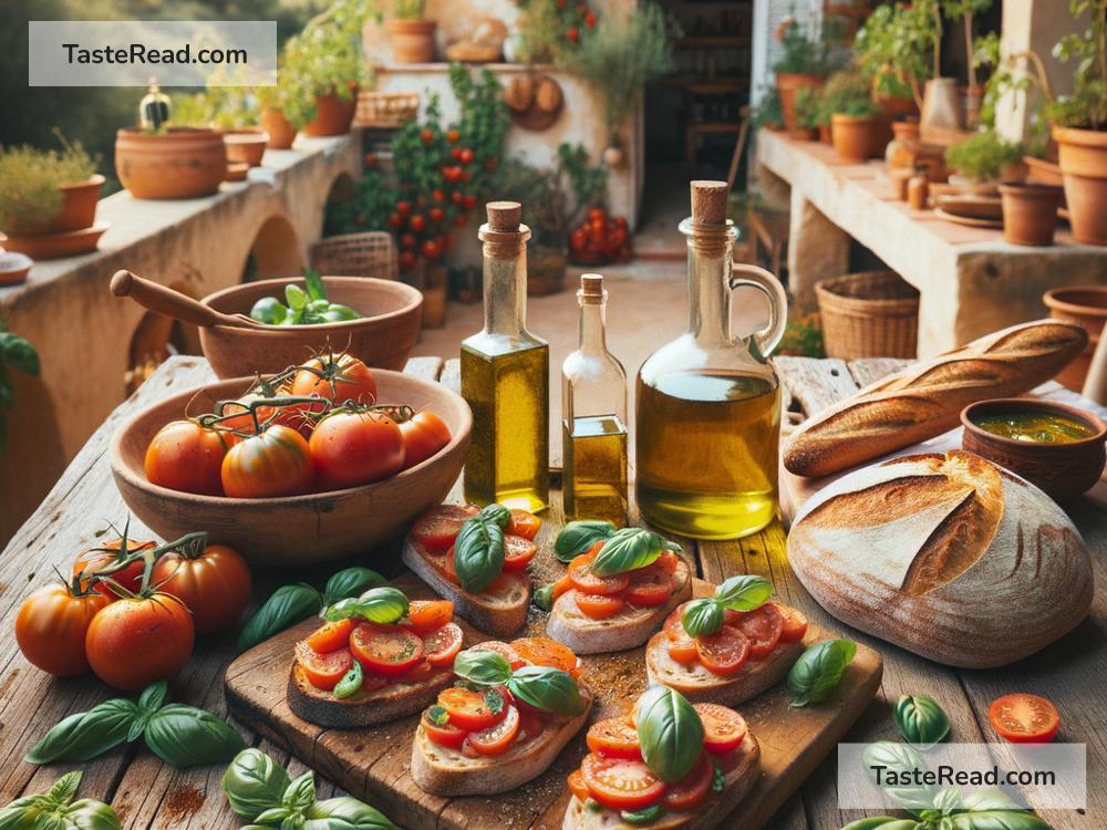 Celebrating the Rustic Melody of Traditional Basil and Tomato Bruschetta in Italy, Italy