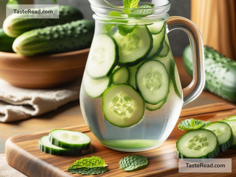 Cucumber water for improving hydration and flushing out toxins