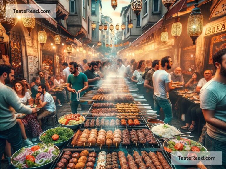 Discovering Lively Street Kofta Scenes in Istanbul, Turkey