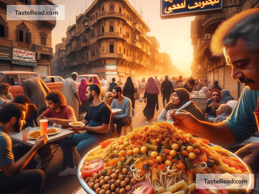 Egyptian koshari as a street food with cultural pride