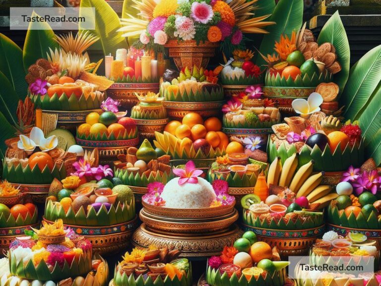Food offerings at Balinese Hindu temples
