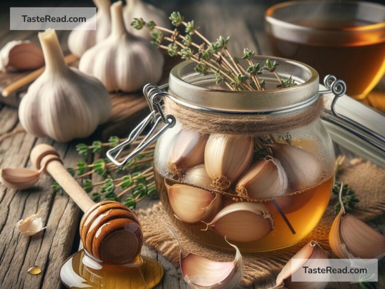 Garlic-infused honey for treating sore throat and cold symptoms