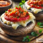 How to create cheesy roasted red pepper stuffed mushrooms