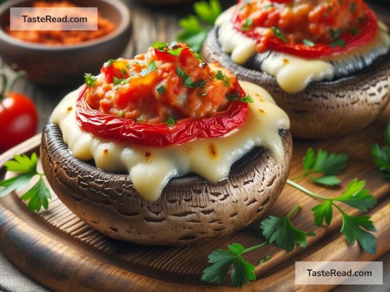 How to create cheesy roasted red pepper stuffed mushrooms