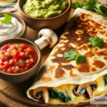 How to create cheesy spinach and mushroom quesadillas