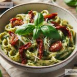 How to create creamy pesto pasta with sun-dried tomatoes