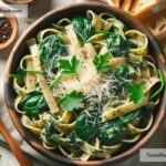 How to create creamy roasted garlic and spinach pasta