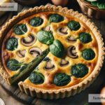 how to create creamy spinach and mushroom quiche