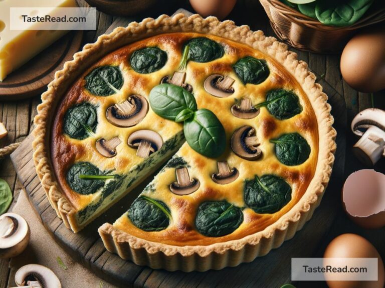 how to create creamy spinach and mushroom quiche