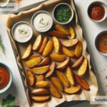 How to create crispy baked potato wedges with dipping sauce