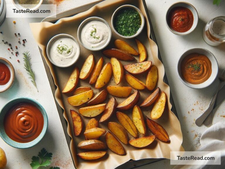 How to create crispy baked potato wedges with dipping sauce