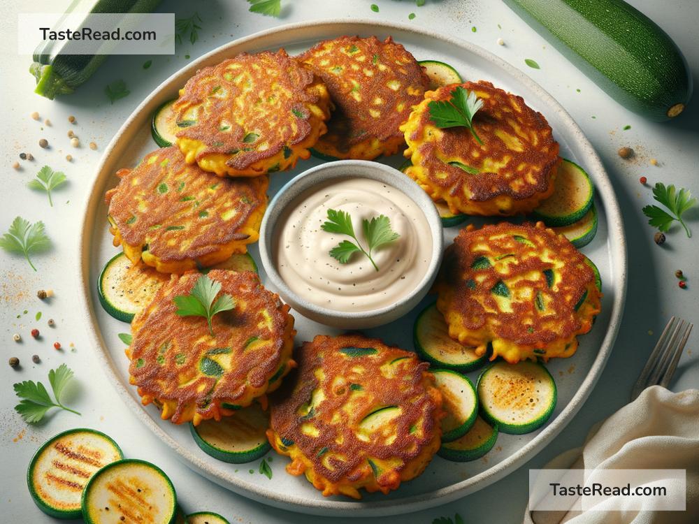 How to create crispy baked zucchini fritters with dipping sauce