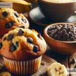 how to create golden baked banana chocolate chip muffins