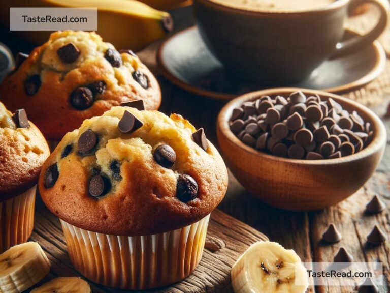how to create golden baked banana chocolate chip muffins