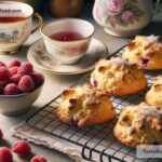 how to create golden baked raspberry scones
