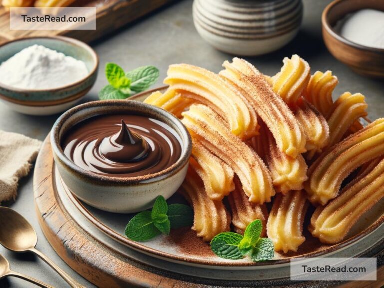 how to create golden churros with chocolate sauce