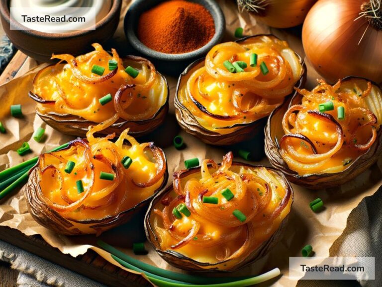 How to create savory caramelized onion and cheddar potato skins