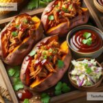 How to create smoky BBQ pulled pork stuffed sweet potatoes