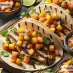 How to create smoky grilled chicken and peach salsa tacos
