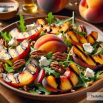 How to create smoky grilled peach and arugula salad
