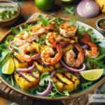 How to create smoky grilled pineapple and shrimp salad