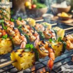 How to create smoky grilled pineapple and shrimp skewers