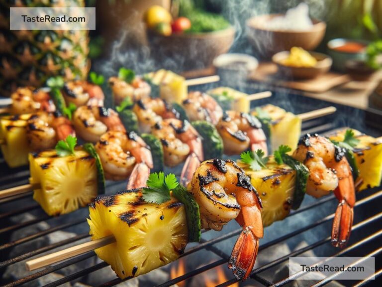 How to create smoky grilled pineapple and shrimp skewers