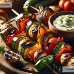 How to create smoky grilled vegetable skewers with dipping sauce