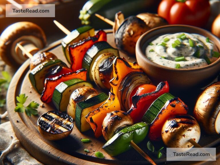 How to create smoky grilled vegetable skewers with dipping sauce