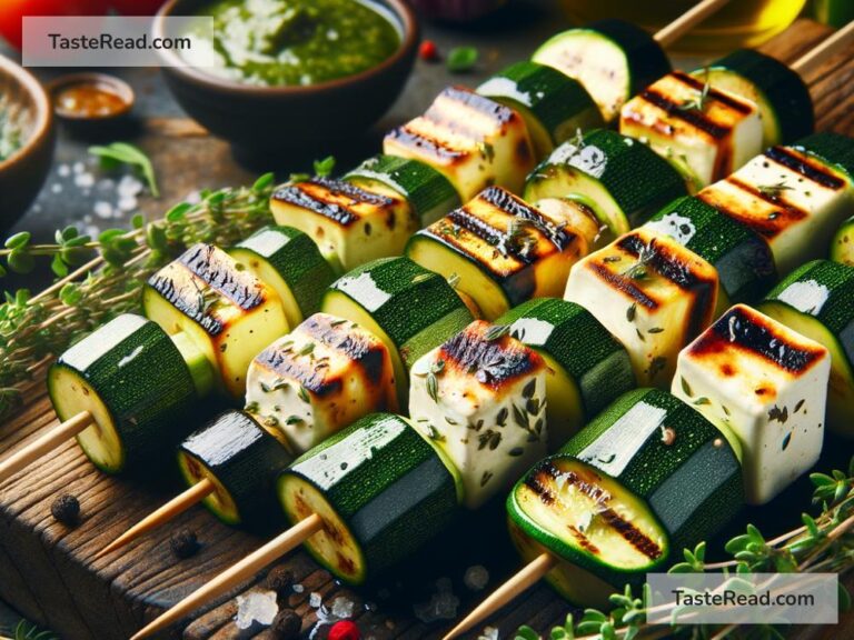 How to create smoky grilled zucchini and halloumi skewers