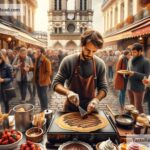 Indulging in Sweet and Savory Crepes at Parisian Street Stalls, France