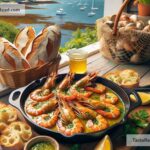 Indulging in the Signature Blend of Rustic Garlic Butter Shrimp in Coastal Maine, USA