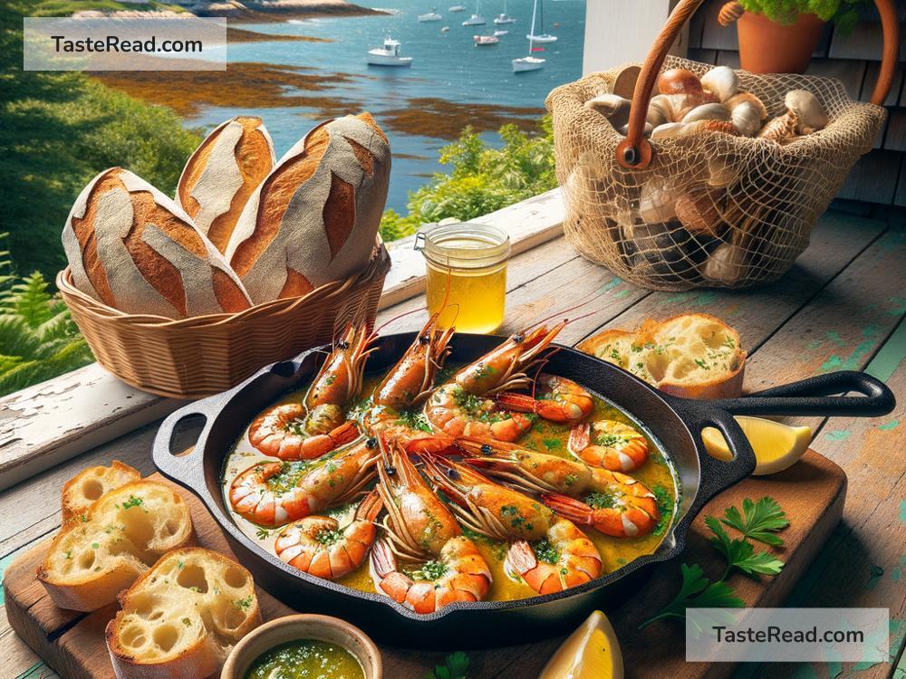 Indulging in the Signature Blend of Rustic Garlic Butter Shrimp in Coastal Maine, USA